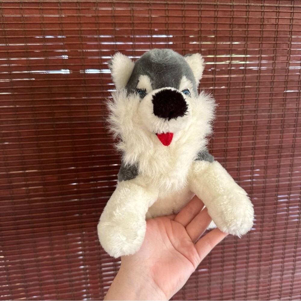 Plush Vintage Husky Wolf Dog